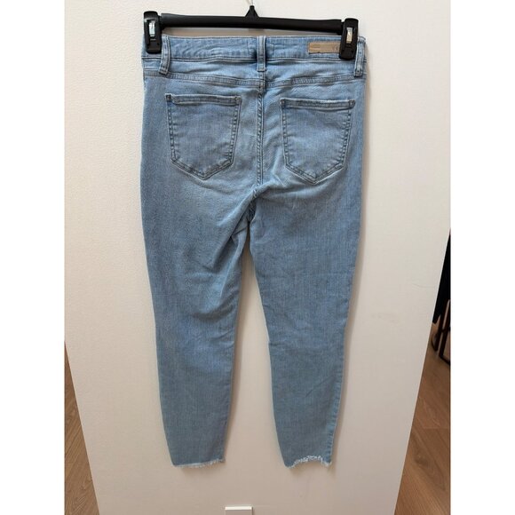 Cello Womens Distressed Light Wash Skinny Jeans Size 11 Cotton Blend Mid-Rise De - Picture 4 of 5